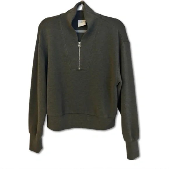 Varley Davidson Olive Marl Sweatshirt Sz XS NWT - Picture 3 of 4